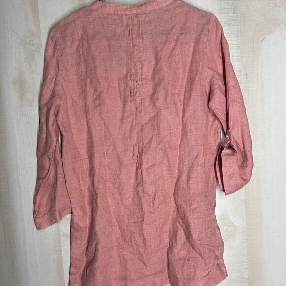 Cynthia Rowley dusty pink linen tunic top pullover style, size small - Picture 10 of 14